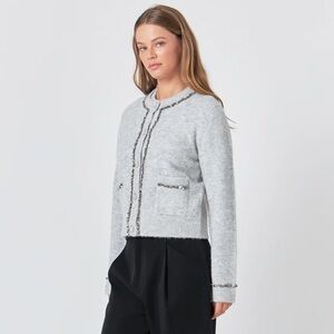 Endless Rose Sequin Trim Cardigan , Size S, NWOT